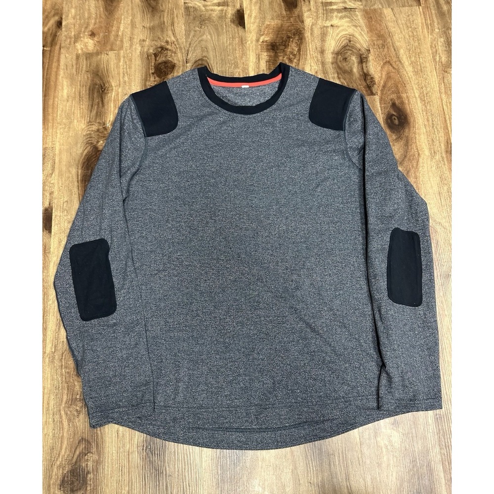 Lululemon Sprint Long Sleeve Shirt Shoulder Elbow Patch Mens Size XL